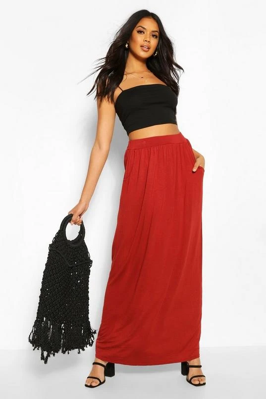 BOOHOO Basic Pocket Front Jersey Maxi Skirt 4 BOOHOO Basic Pocket Front Jersey Maxi Skirt - Image 4