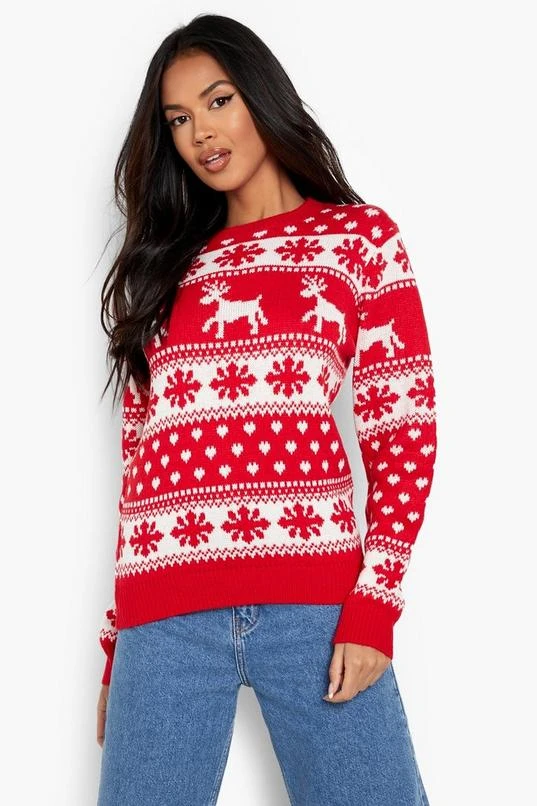 BOOHOO Reindeer & Snowflake Christmas Sweater 3 BOOHOO Reindeer & Snowflake Christmas Sweater - Image 3
