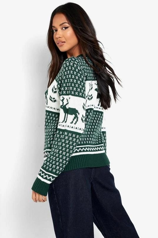 BOOHOO Snowflake And Reindeer Knitted Christmas Sweater 2 BOOHOO Snowflake And Reindeer Knitted Christmas Sweater - Image 2