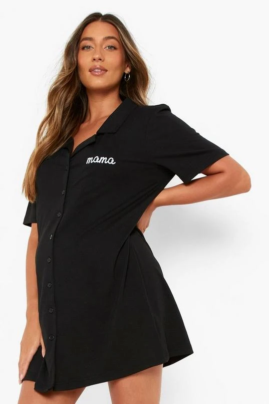 BOOHOO Maternity Mama Embroidered Nightgown 1 BOOHOO Maternity Mama Embroidered Nightgown