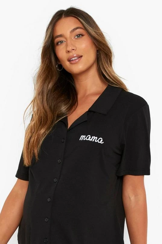 BOOHOO Maternity Mama Embroidered Nightgown 4 BOOHOO Maternity Mama Embroidered Nightgown - Image 4
