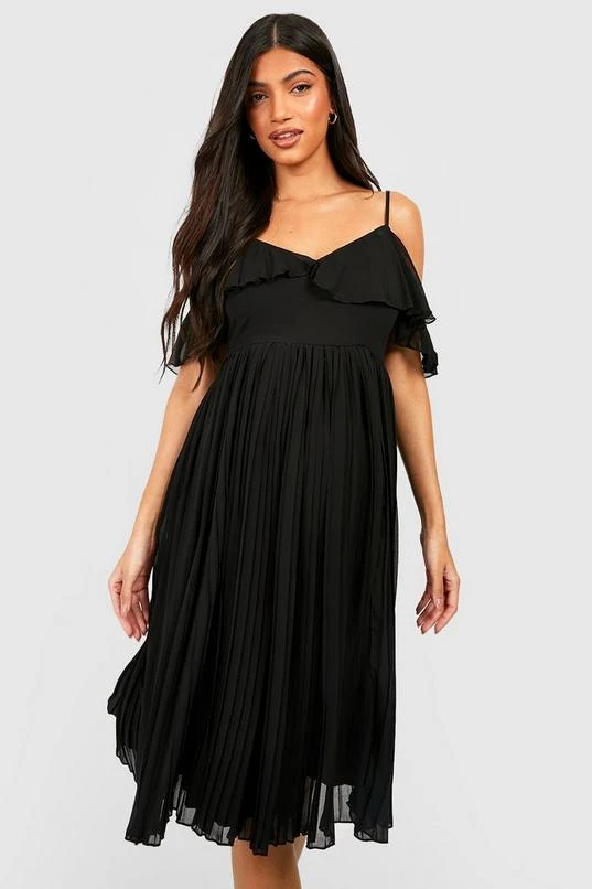 BOOHOO Maternity Occasion Cold Shoulder Dress 1 BOOHOO Maternity Occasion Cold Shoulder Dress