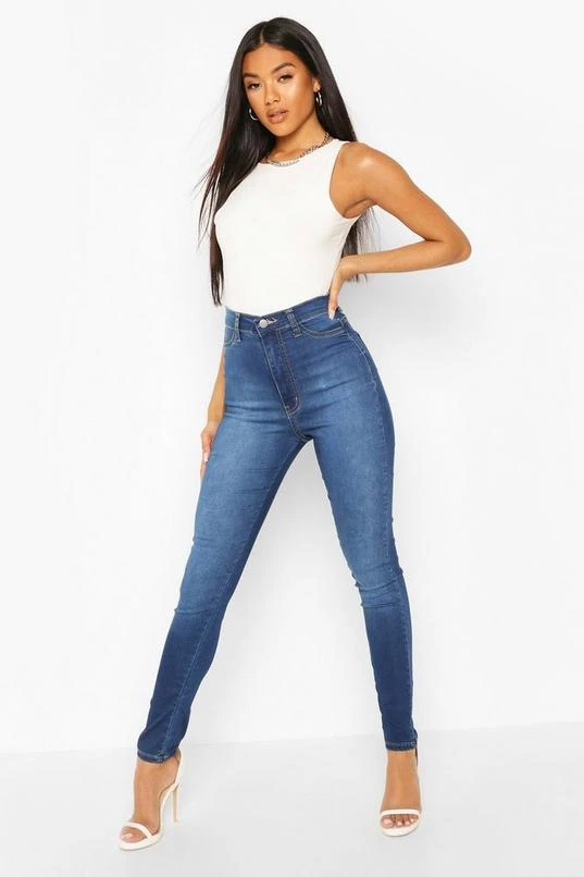BOOHOO Super High Waist Power Stretch Skinny Jeans 1 BOOHOO Super High Waist Power Stretch Skinny Jeans