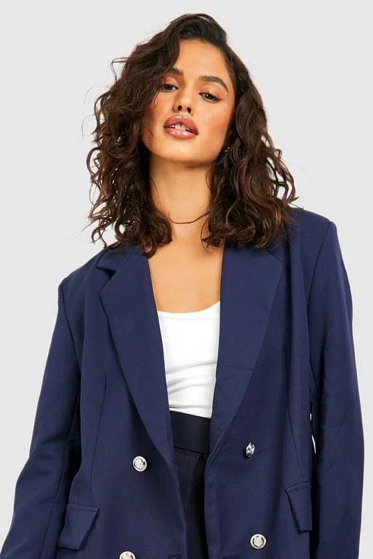 BOOHOO Double Breasted Boxy Military Blazer 4 BOOHOO Double Breasted Boxy Military Blazer - Image 4