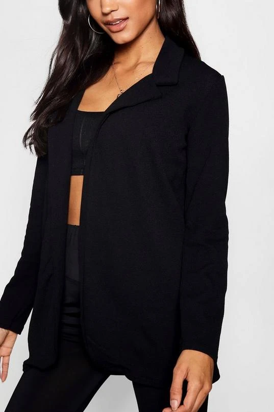 BOOHOO Jersey Knit Crepe Fitted Blazer 4 BOOHOO Jersey Knit Crepe Fitted Blazer - Image 4