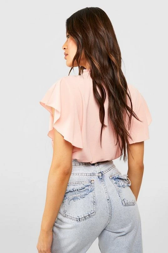 BOOHOO Woven Frill Sleeve And Neck Blouse 2 BOOHOO Woven Frill Sleeve And Neck Blouse - Image 2