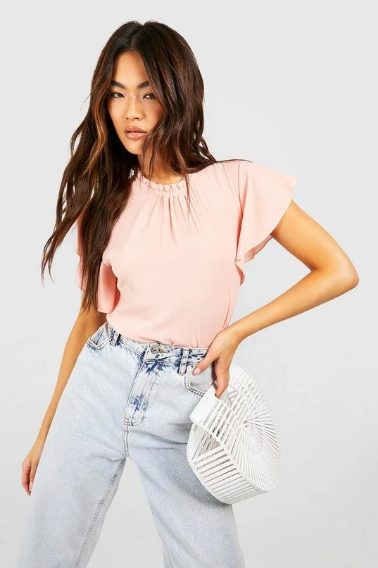 BOOHOO Woven Frill Sleeve And Neck Blouse 3 BOOHOO Woven Frill Sleeve And Neck Blouse - Image 3