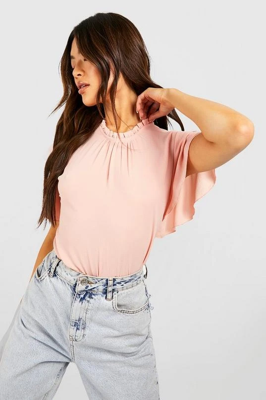 BOOHOO Woven Frill Sleeve And Neck Blouse 4 BOOHOO Woven Frill Sleeve And Neck Blouse - Image 4