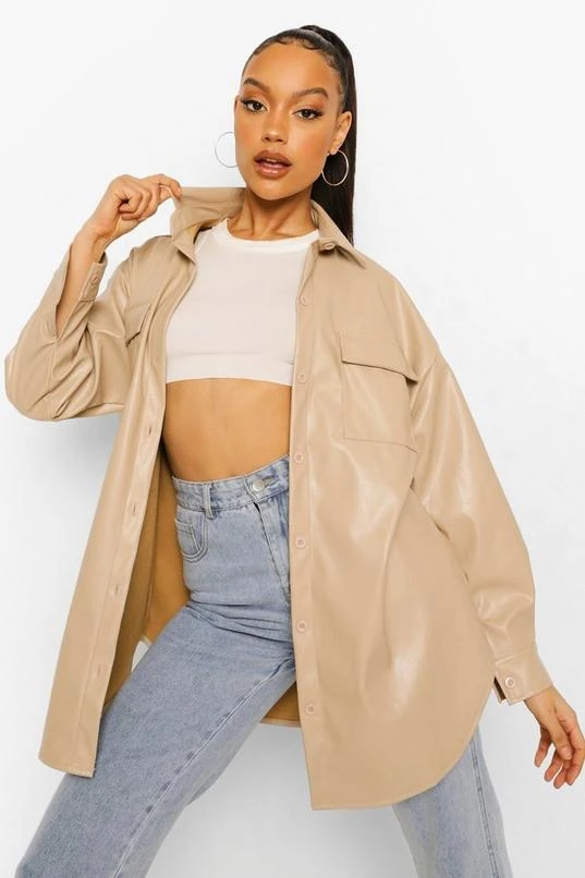 BOOHOO Faux Leather Oversized Shacket 1 BOOHOO Faux Leather Oversized Shacket