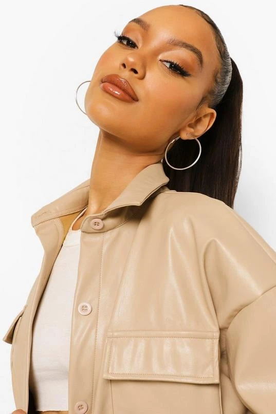 BOOHOO Faux Leather Oversized Shacket 4 BOOHOO Faux Leather Oversized Shacket - Image 4