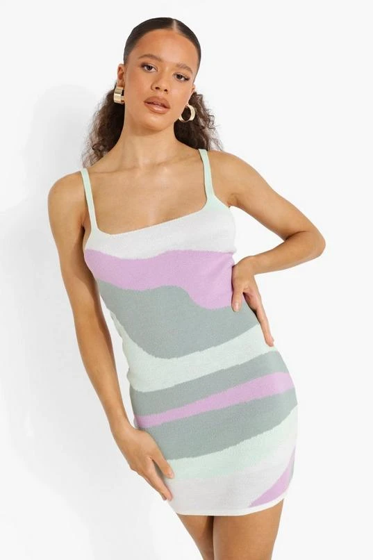 BOOHOO Marble Print Knitted Mini Dress 3 BOOHOO Marble Print Knitted Mini Dress - Image 3