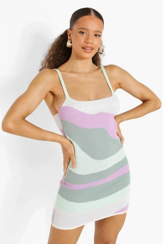 BOOHOO Marble Print Knitted Mini Dress 4 BOOHOO Marble Print Knitted Mini Dress - Image 4