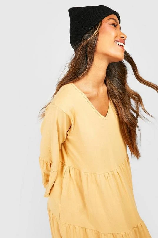 BOOHOO Flared Sleeve Midi Smock Dress 4 BOOHOO Flared Sleeve Midi Smock Dress - Image 4