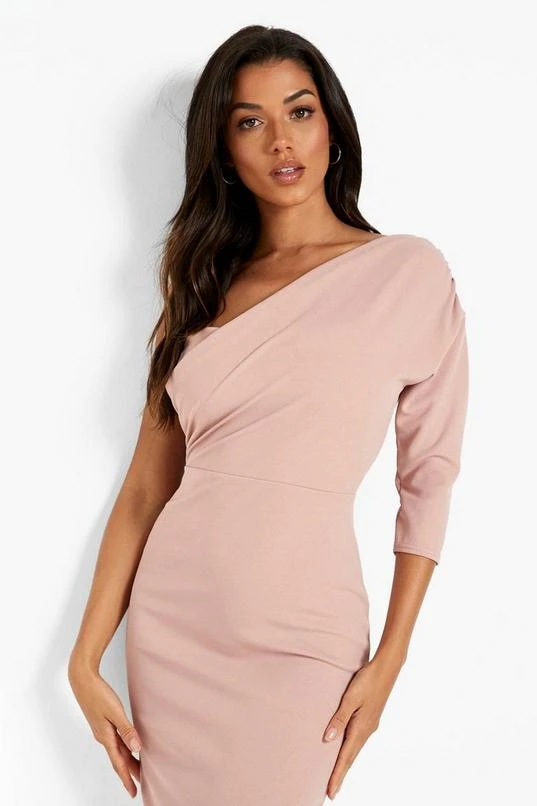 BOOHOO One Sleeve Bodycon Midi Dress 4 BOOHOO One Sleeve Bodycon Midi Dress - Image 4