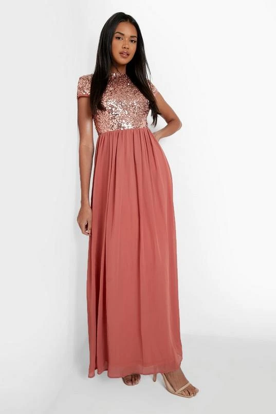 BOOHOO Sequin Cap Sleeve Maxi Dress 3 BOOHOO Sequin Cap Sleeve Maxi Dress - Image 3
