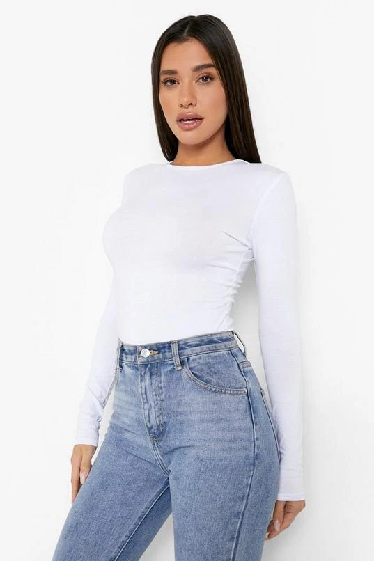 BOOHOO Basic Long Sleeve Crew Neck Bodysuit 1 BOOHOO Basic Long Sleeve Crew Neck Bodysuit