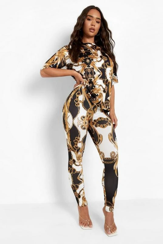 BOOHOO Baroque Graphic T-Shirt & Leggings 1 BOOHOO Baroque Graphic T-Shirt & Leggings