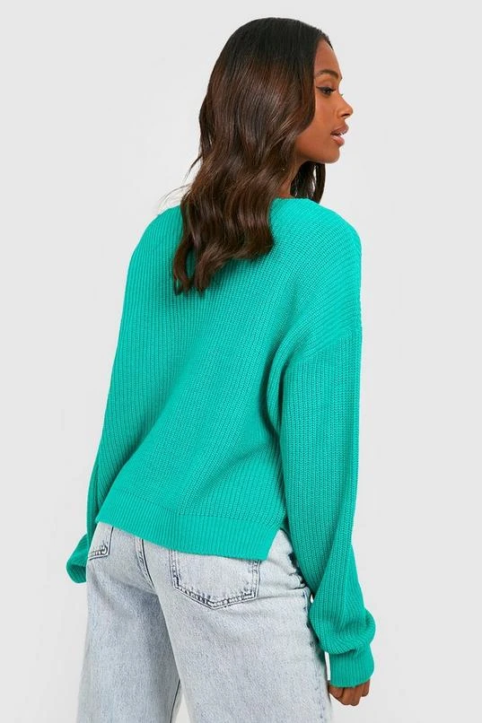 BOOHOO Basic Crop V Neck Sweater 2 BOOHOO Basic Crop V Neck Sweater - Image 2