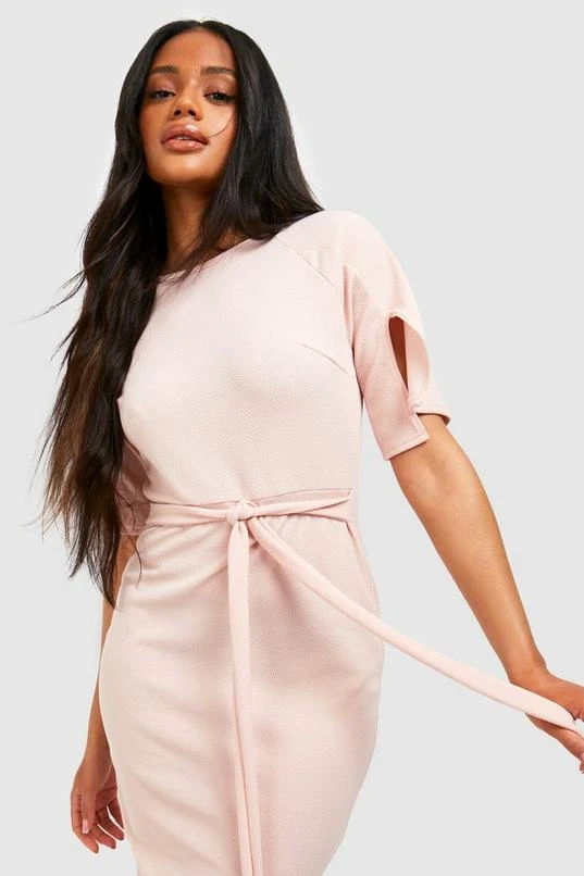 BOOHOO Split Sleeve Detail Wiggle Midi Dress 4 BOOHOO Split Sleeve Detail Wiggle Midi Dress - Image 4