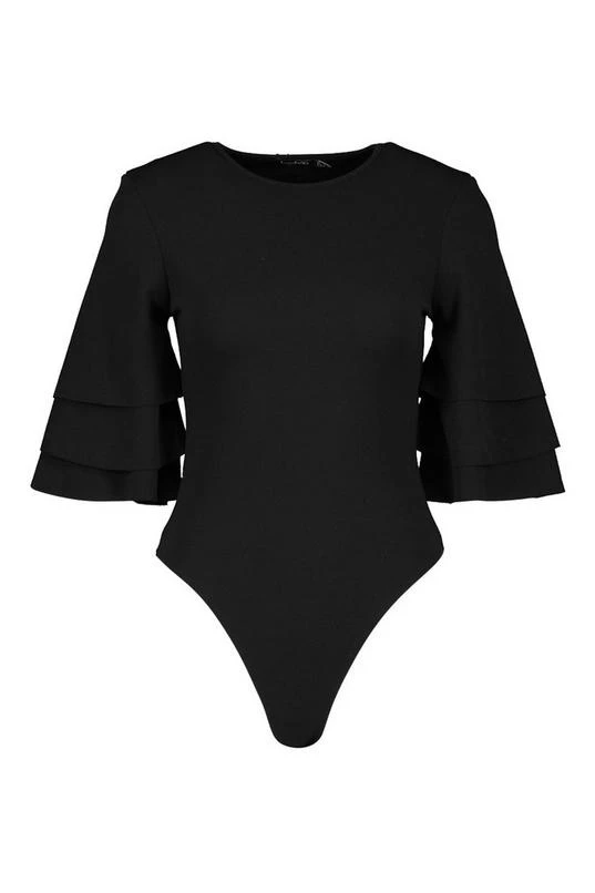 BOOHOO Flute Sleeve Bodysuit 3 BOOHOO Flute Sleeve Bodysuit - Image 3