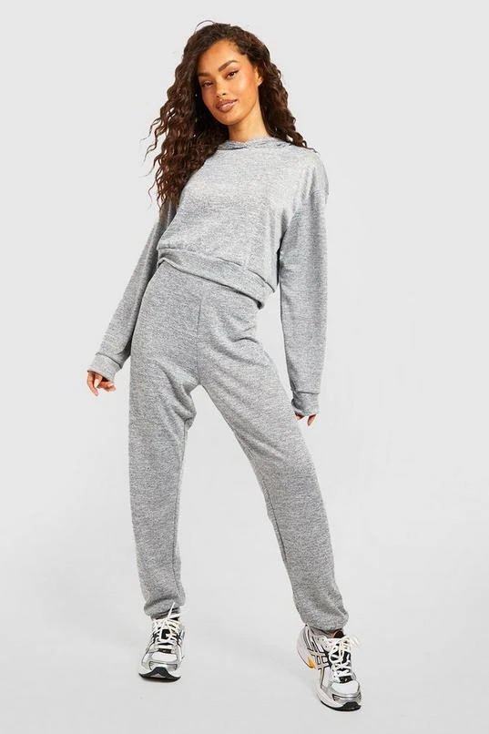 BOOHOO Melange Knitted Hoody And Jogger Two-Piece Set 1 BOOHOO Melange Knitted Hoody And Jogger Two-Piece Set