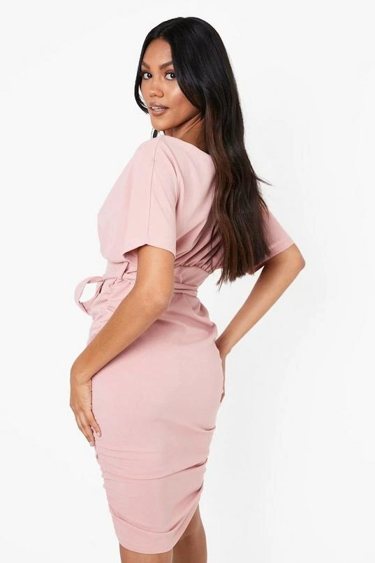 BOOHOO Batwing Ruched Side Midi Dress 2 BOOHOO Batwing Ruched Side Midi Dress - Image 2