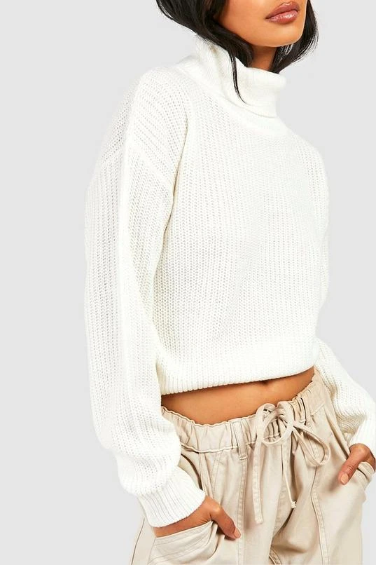 BOOHOO Cropped Fisherman Turtleneck Sweater 4 BOOHOO Cropped Fisherman Turtleneck Sweater - Image 4