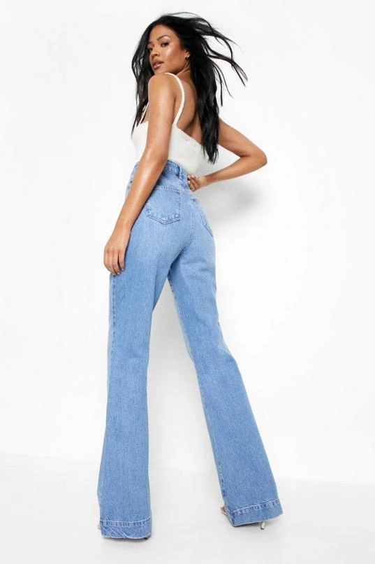 BOOHOO Tall Straight Leg Flare High Rise Jeans 2 BOOHOO Tall Straight Leg Flare High Rise Jeans - Image 2