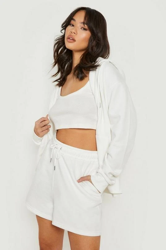BOOHOO Zip Through Short Tracksuit With Reel Cotton 1 BOOHOO Zip Through Short Tracksuit With Reel Cotton