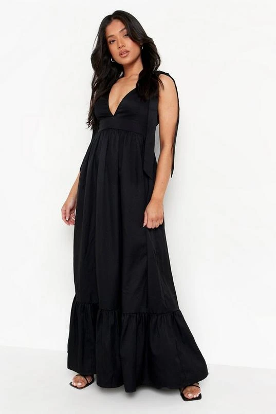 BOOHOO Petite Tie Shoulder Tiered Hem Maxi Dress 3 BOOHOO Petite Tie Shoulder Tiered Hem Maxi Dress - Image 3