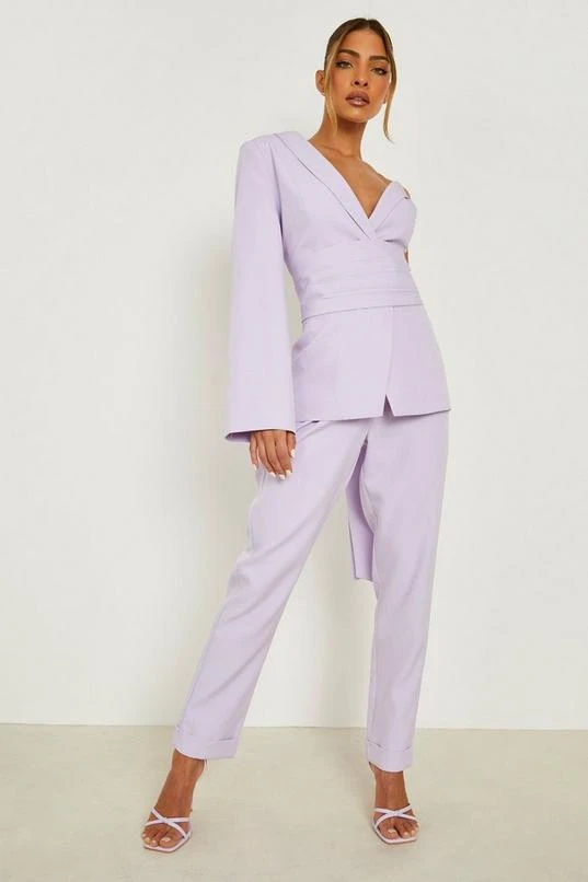 BOOHOO One Shoulder Belted Tailored Blazer 3 BOOHOO One Shoulder Belted Tailored Blazer - Image 3