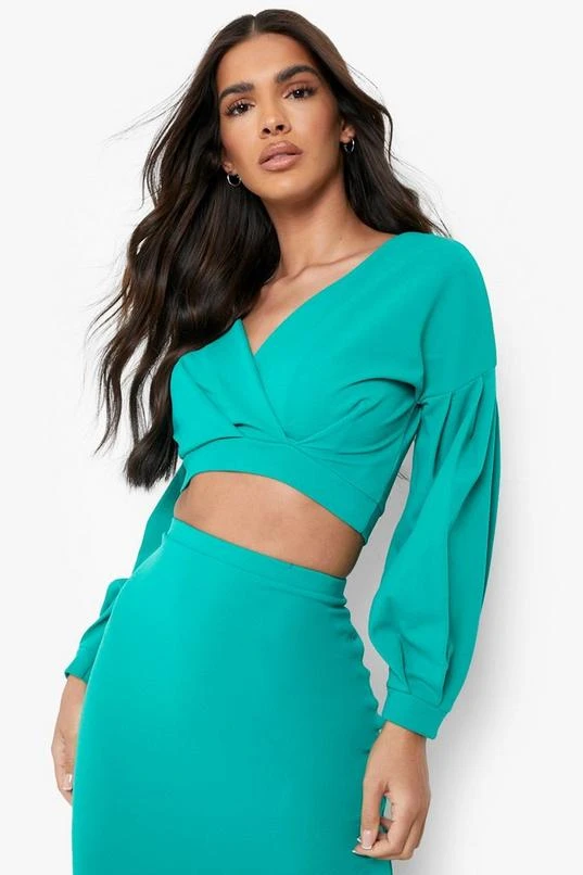 BOOHOO Off The Shoulder Wrap Top & Midi Skirt 4 BOOHOO Off The Shoulder Wrap Top & Midi Skirt - Image 4