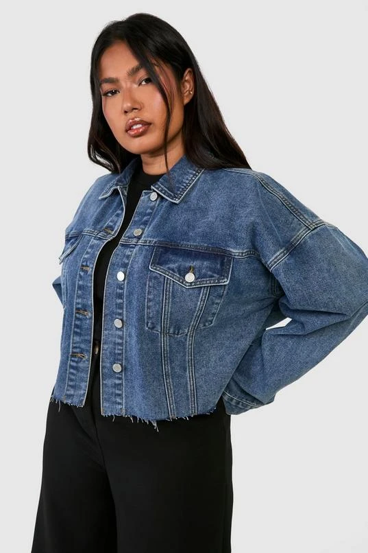 BOOHOO Plus Vintage Wash Denim Jacket 1 BOOHOO Plus Vintage Wash Denim Jacket