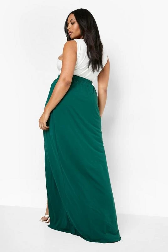 BOOHOO Plus Jersey Knit Wrap Maxi Skirt 2 BOOHOO Plus Jersey Knit Wrap Maxi Skirt - Image 2