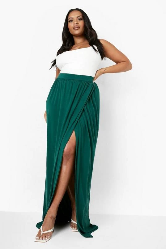 BOOHOO Plus Jersey Knit Wrap Maxi Skirt 3 BOOHOO Plus Jersey Knit Wrap Maxi Skirt - Image 3