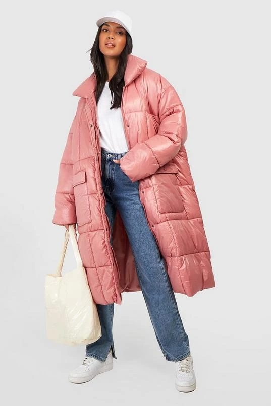 BOOHOO Square Quilt Detail Maxi Puffer 1 BOOHOO Square Quilt Detail Maxi Puffer