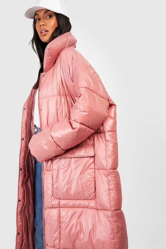 BOOHOO Square Quilt Detail Maxi Puffer 3 BOOHOO Square Quilt Detail Maxi Puffer - Image 3