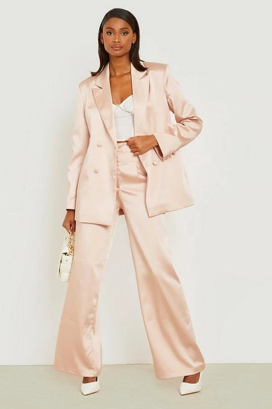 BOOHOO Premium Satin Wide Leg Dress Pants 3 BOOHOO Premium Satin Wide Leg Dress Pants - Image 3