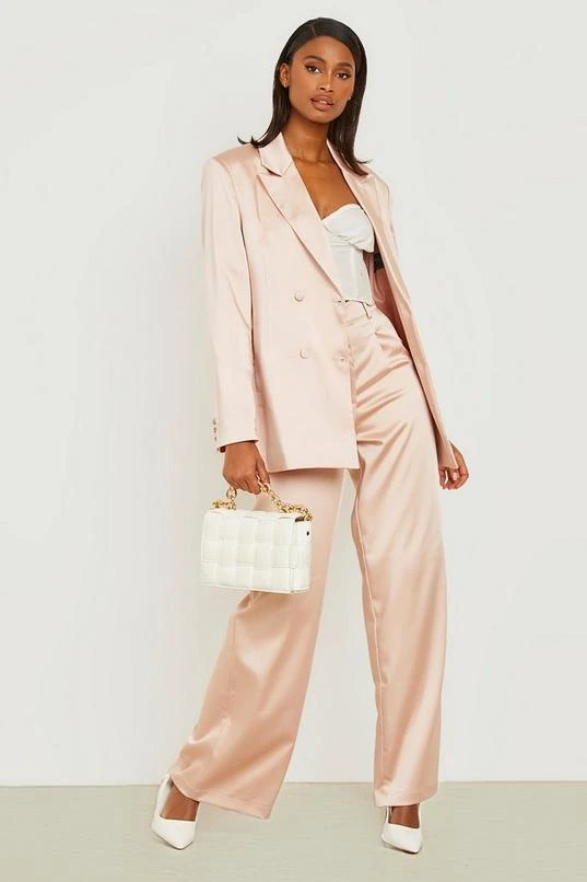 BOOHOO Premium Satin Wide Leg Dress Pants 4 BOOHOO Premium Satin Wide Leg Dress Pants - Image 4