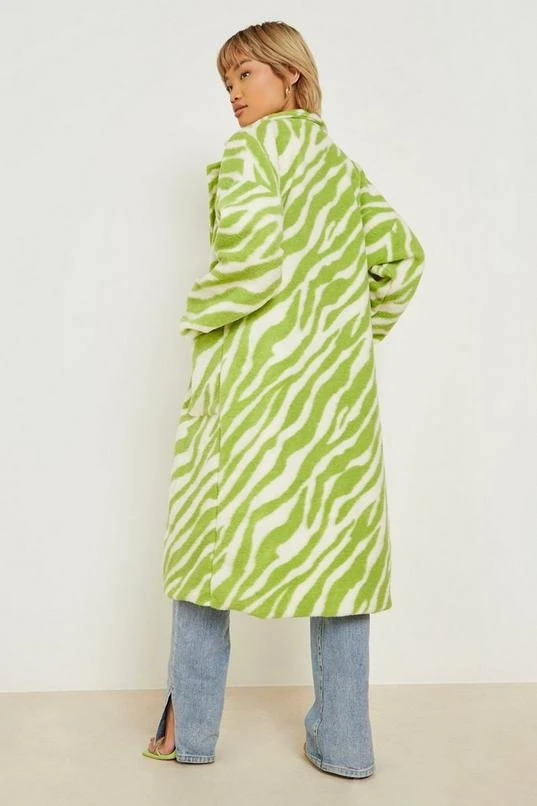 BOOHOO Animal Print Oversized Wool Look Coat 2 BOOHOO Animal Print Oversized Wool Look Coat - Image 2