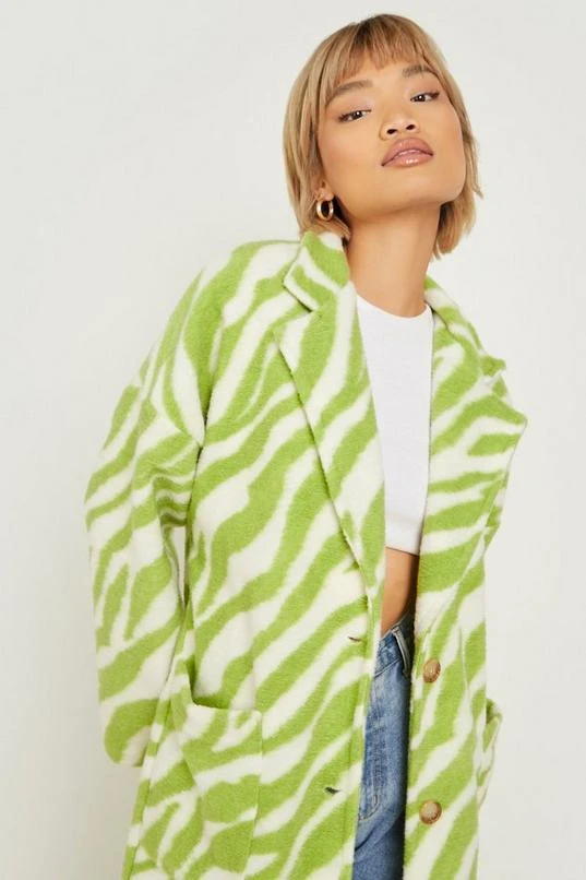 BOOHOO Animal Print Oversized Wool Look Coat 3 BOOHOO Animal Print Oversized Wool Look Coat - Image 3