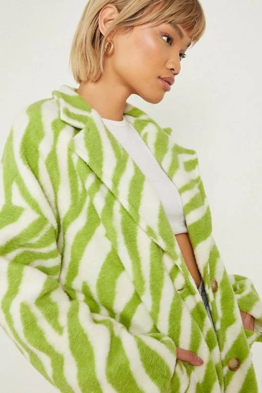 BOOHOO Animal Print Oversized Wool Look Coat 4 BOOHOO Animal Print Oversized Wool Look Coat - Image 4