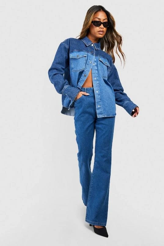 BOOHOO Basics High Waisted 5 Pocket Flared Jeans 1 BOOHOO Basics High Waisted 5 Pocket Flared Jeans