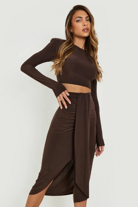 BOOHOO Slinky Drape Detail Two-Piece 3 BOOHOO Slinky Drape Detail Two-Piece - Image 3