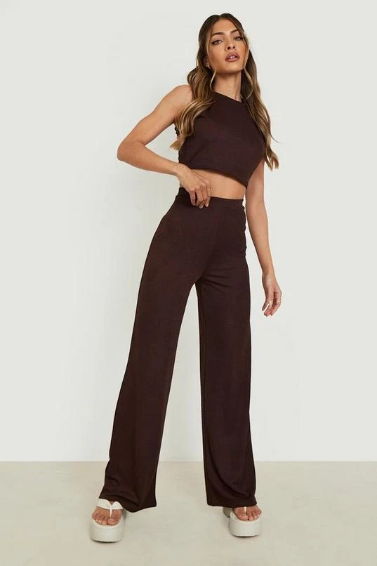 BOOHOO Racer Neck And Wide Leg Two-Piece 1 BOOHOO Racer Neck And Wide Leg Two-Piece
