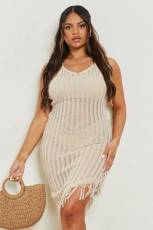 BOOHOO Plus Tassel Knitted Beach Dress 4 BOOHOO Plus Tassel Knitted Beach Dress - Image 4
