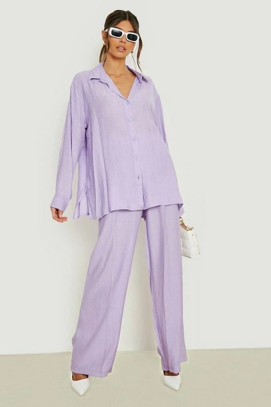 BOOHOO Crinkle Relaxed Fit Linen Look Shirt 1 BOOHOO Crinkle Relaxed Fit Linen Look Shirt