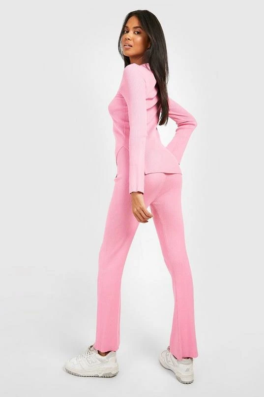 BOOHOO Rib Knitted Relaxed Wide Leg Two-Piece 2 BOOHOO Rib Knitted Relaxed Wide Leg Two-Piece - Image 2