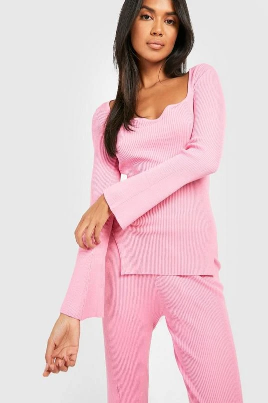 BOOHOO Rib Knitted Relaxed Wide Leg Two-Piece 4 BOOHOO Rib Knitted Relaxed Wide Leg Two-Piece - Image 4