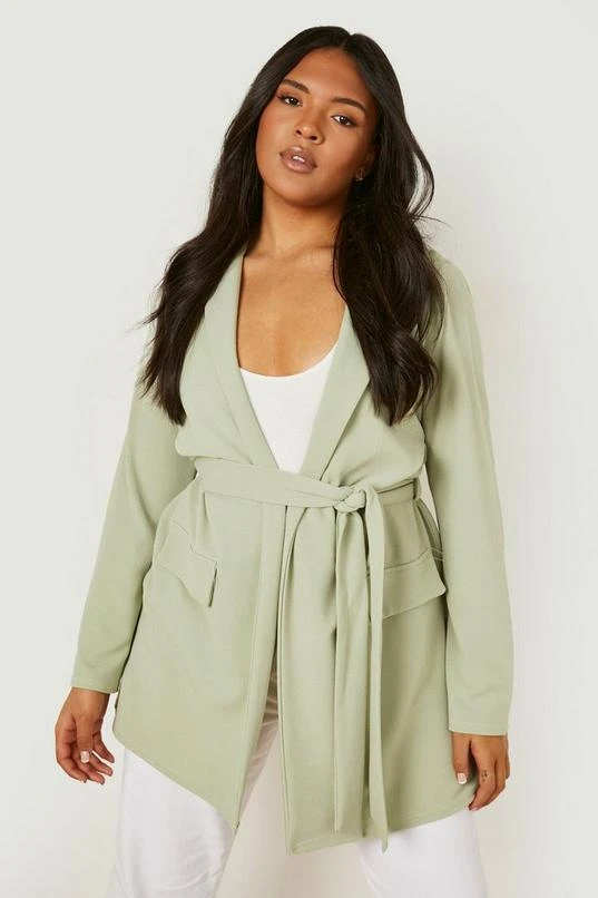 BOOHOO Plus Oversized Tie Blazer 1 BOOHOO Plus Oversized Tie Blazer